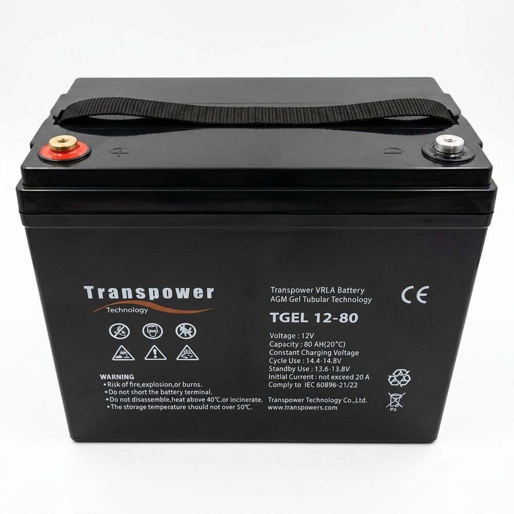 Transpower แบตเตอรี่ 12V 80A รุ่น TGEL12-80 สีดำ