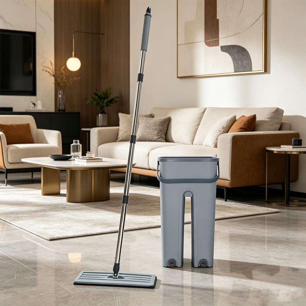 WINK PLUS ชุดม็อปรีดน้ำ ขนาด 6ลิตร รุ่น KXY-G1 ขนาด 16x19x35 ซม. สีเทาฟ้า