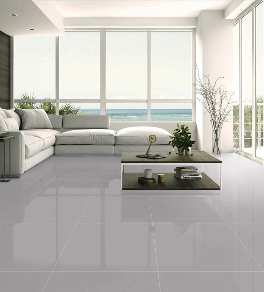 Marbella 60x60 กระเบื้องแกรนิตโต้ รุ่น เพียว มิด-เกรย์ GR6012 (4P) (gloss) A.