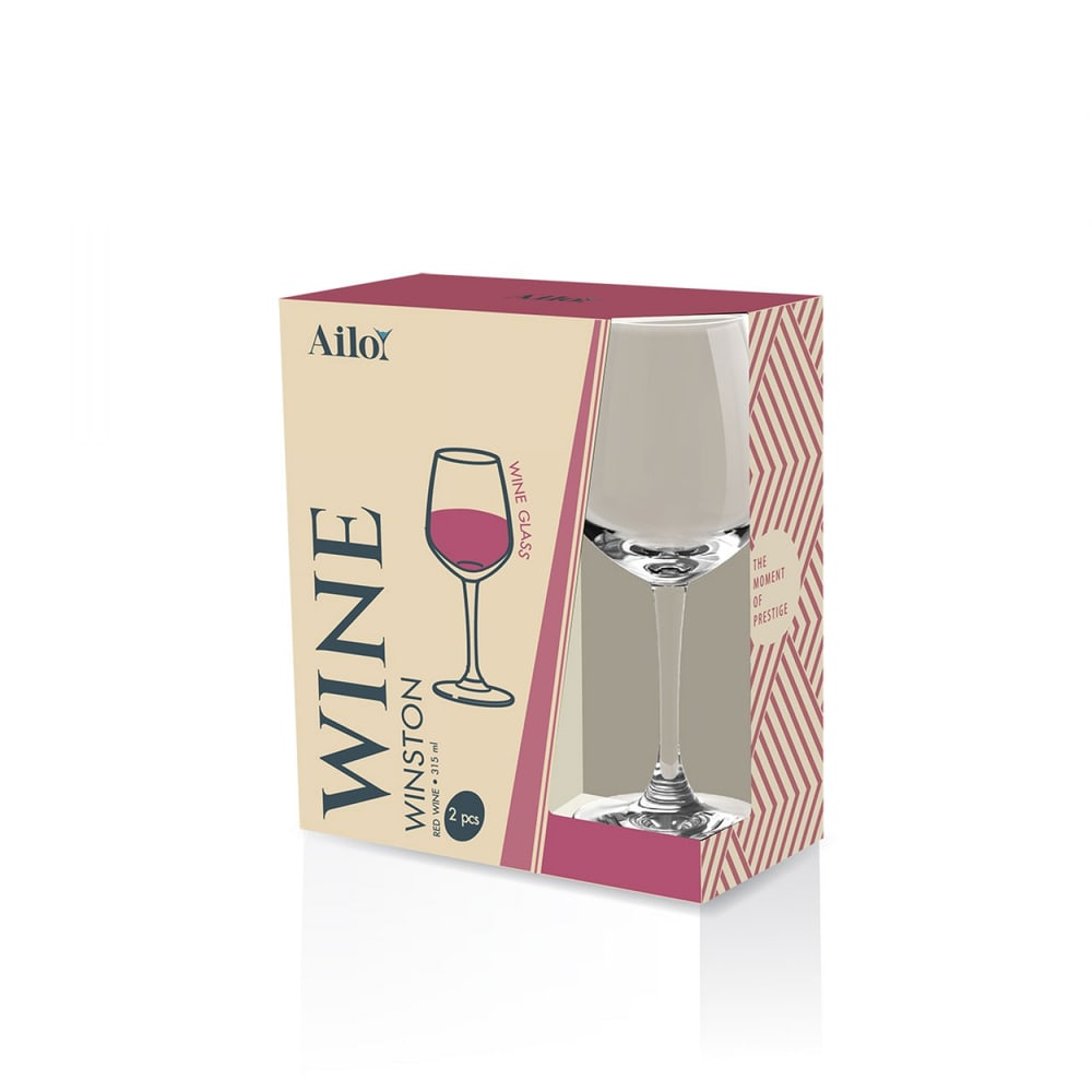 AILO แก้วไวน์ WINSTON RED WINE, 315 มล. 2ใบ/แพ็ค