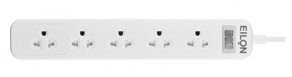 EILON รางปลั๊กไฟ รุ่นMSC55THN-GHE 5ช่อง 1สวิตช์ 10A 2200W 5เมตร