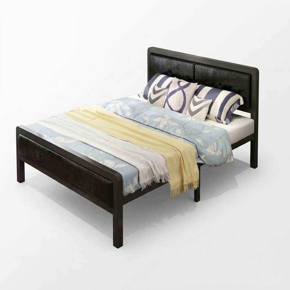 Truffle เตียงเหล็กหัวเบาะ 6ฟุต T180-BR 180x200x35 ซม. (1/2)