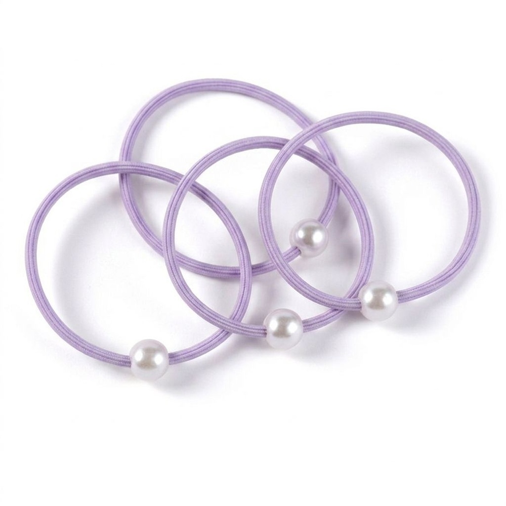 USUPSO ยางรัดผมสีม่วงไข่มุก 4เส้น (#W5)