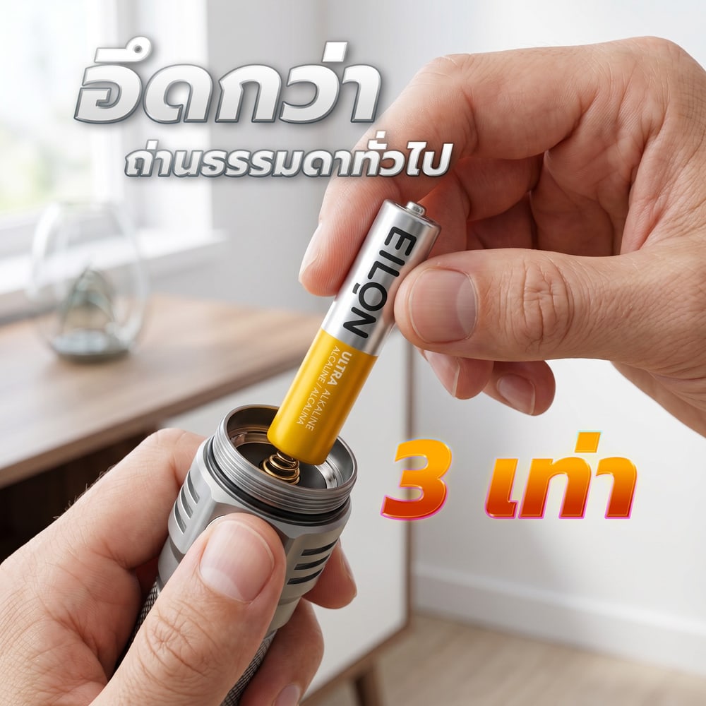EILON ถ่านอัลคาไลน์ AAA 1300mAh รุ่นTP-AAA-4P (แพ็ค 4 ก้อน)