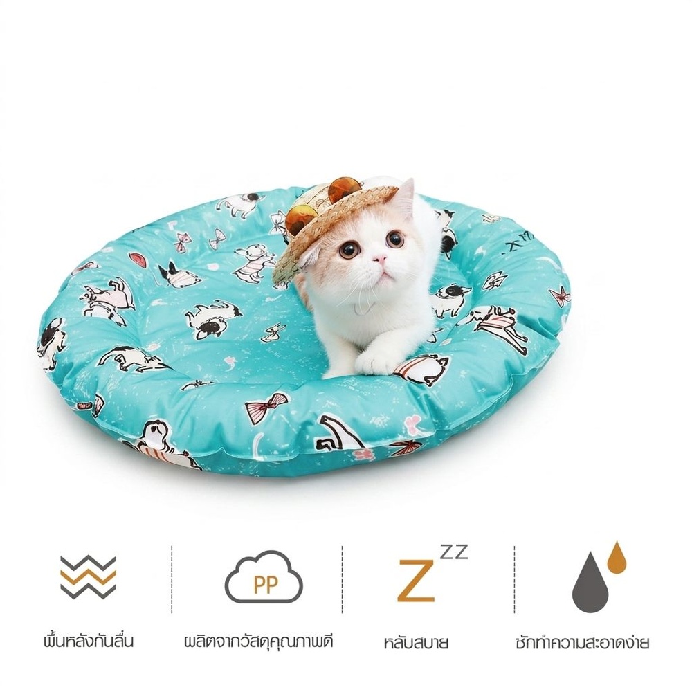 DUDUPETS แผ่นรองเย็นสำหรับสัตว์เลี้ยง รุ่น CHILLY-M ขนาด45x45x5ซม. สีฟ้า