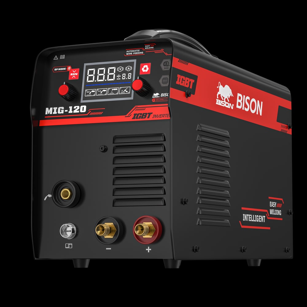 BISON เครื่องเชื่อม INVERTER MIG/MMA 120แอมป์ (LCD) รุ่น MIG/MMA-120A5K 5 กก. ไม่ใช้แก๊ส