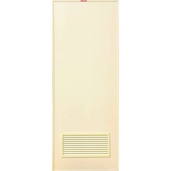 WELLINGTAN ประตูพีวีซีบานเกล็ดล่างพร้อมวงกบ รุ่น G2 ขนาด 70x180ซม. สีครีม (ไม่เจาะลูกบิด)
