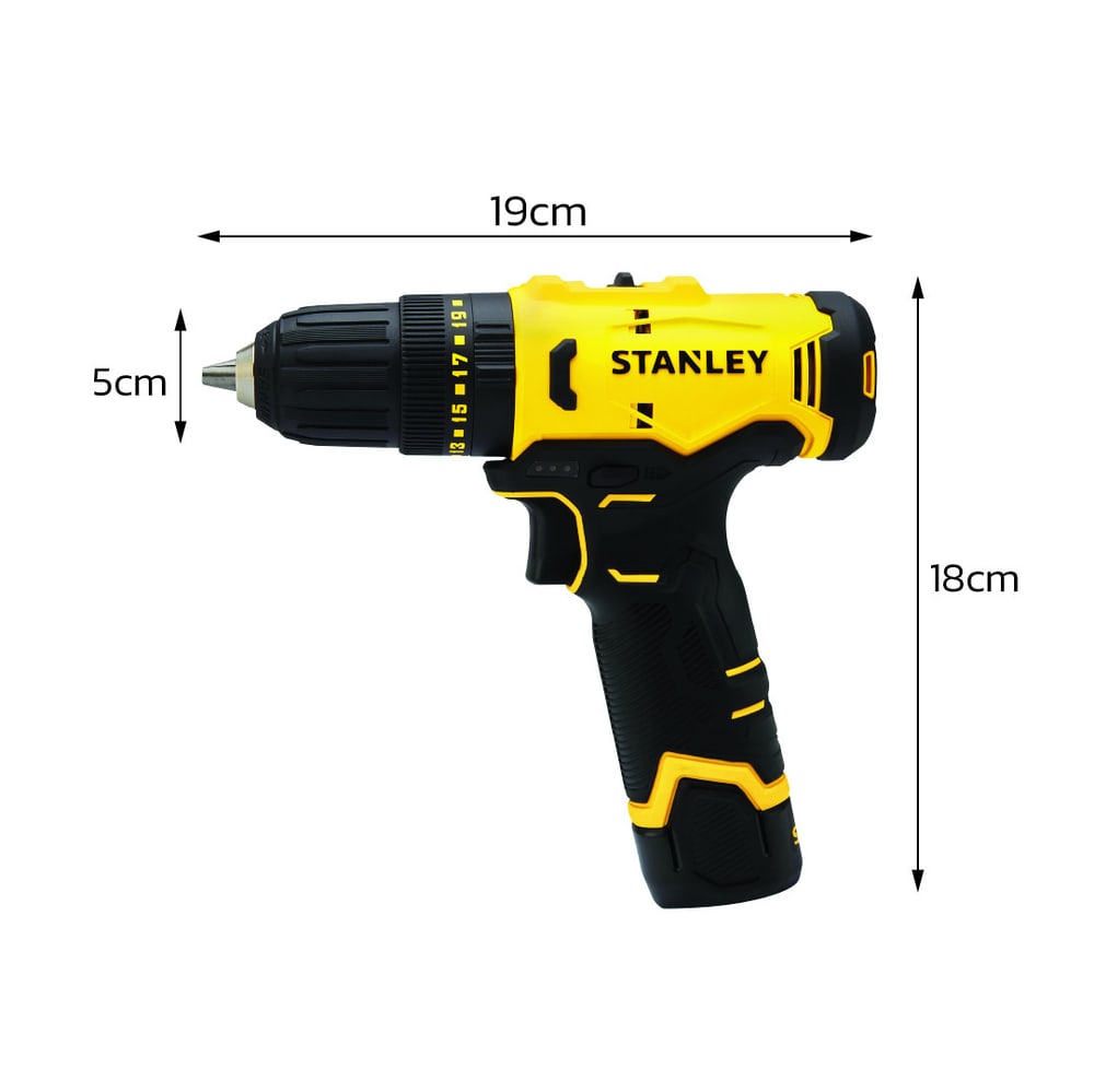 STANLEY สว่านกระแทกไร้สาย 12V Max รุ่น SCH10D2K-B1 พร้อมแบตเตอรี่ 2.0AH*2