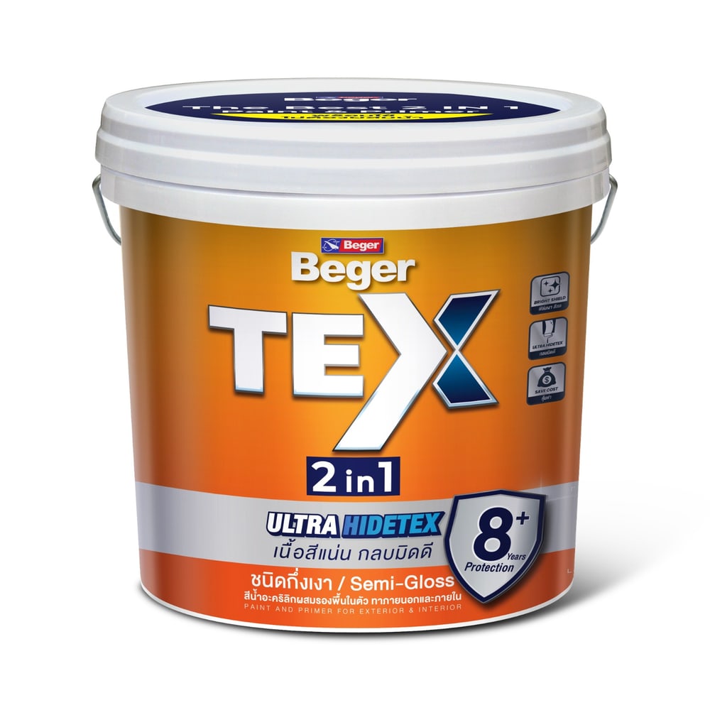 Beger TEX 2in1 ภายนอก กึ่งเงา 5GL #TG-100 สีขาว