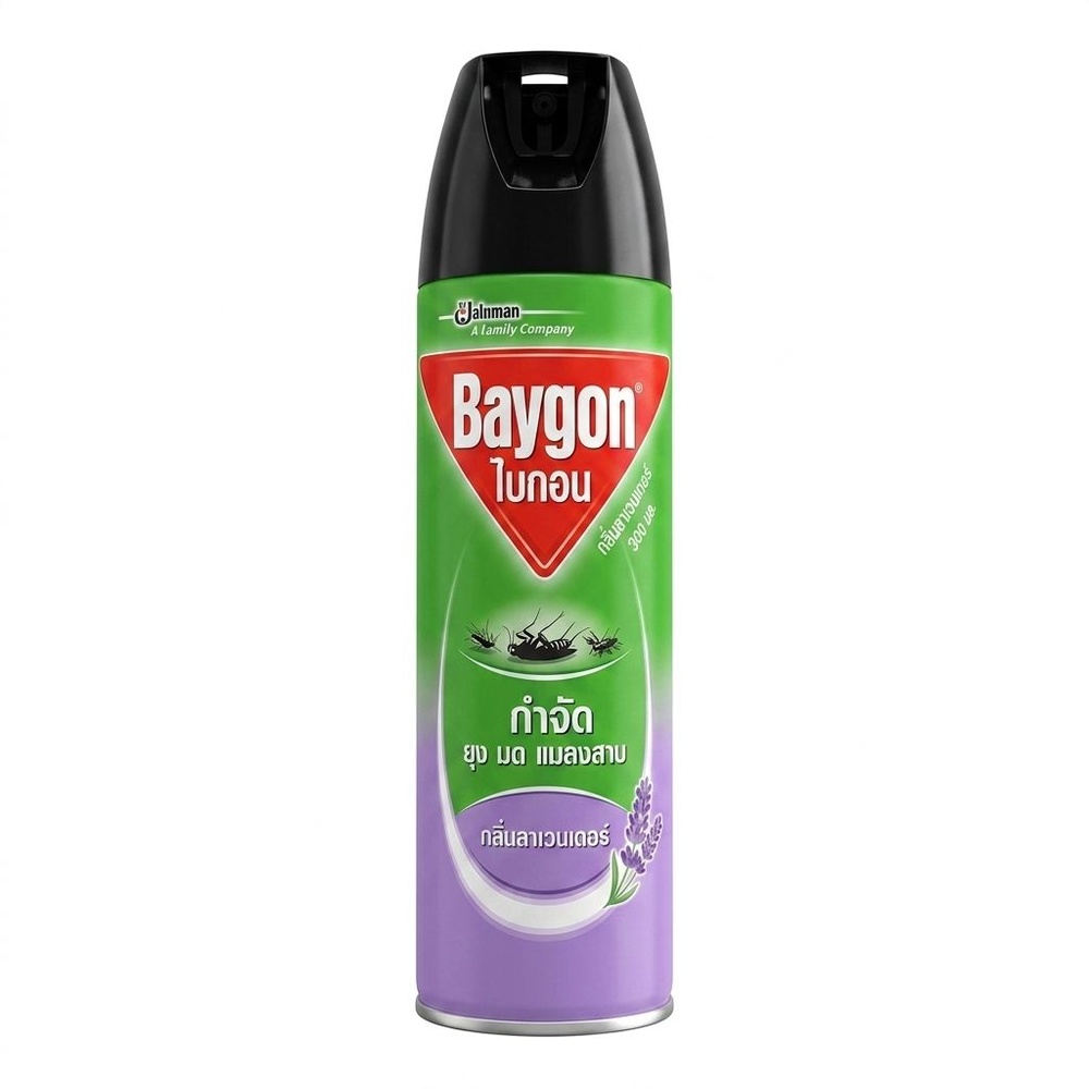 BAYGON ไบกอนสเปรย์ กลิ่นลาเวนเดอร์ 300 มล. เขียว