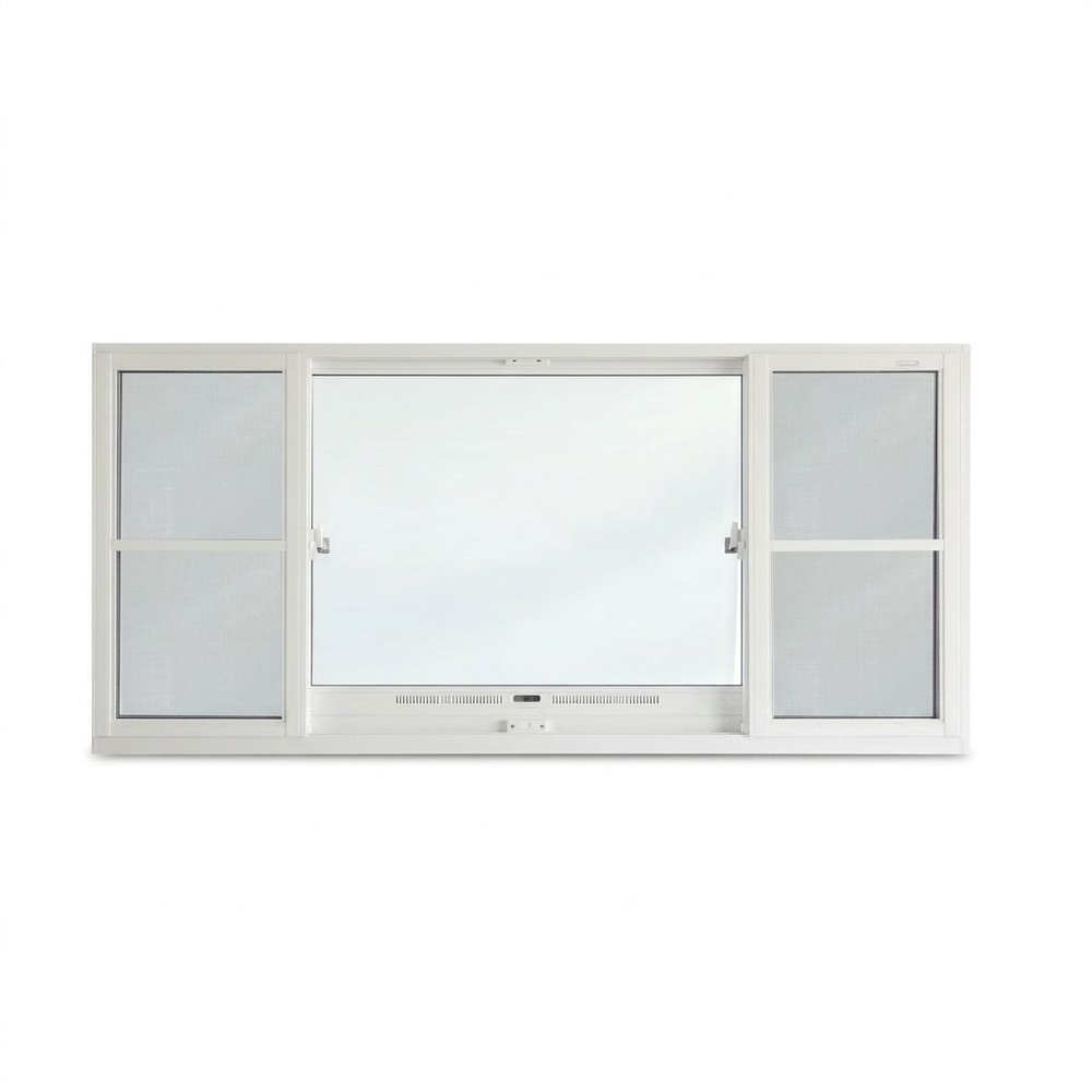 TRUSTAND (J-TRUS) หน้าต่างอะลูมิเนียมมีช่องระบายอากาศ บานเลื่อน SFS JW7-SFS2411-W5G+ 240x110ซม. สีขาว พร้อมมุ้ง