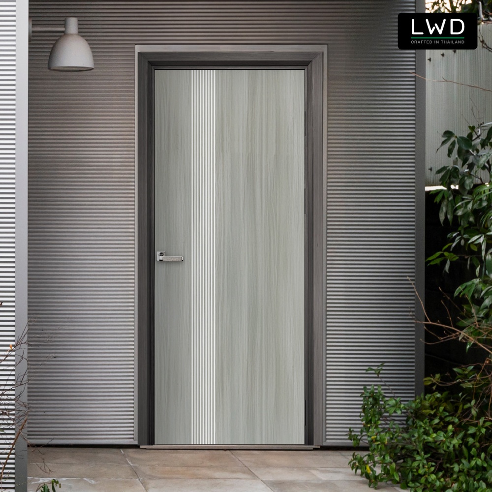 LWD ประตู UPVC ภายนอก EveryDoor รุ่น Pro สี Light Grey ลาย 1 ขนาด 70x200 ซม.