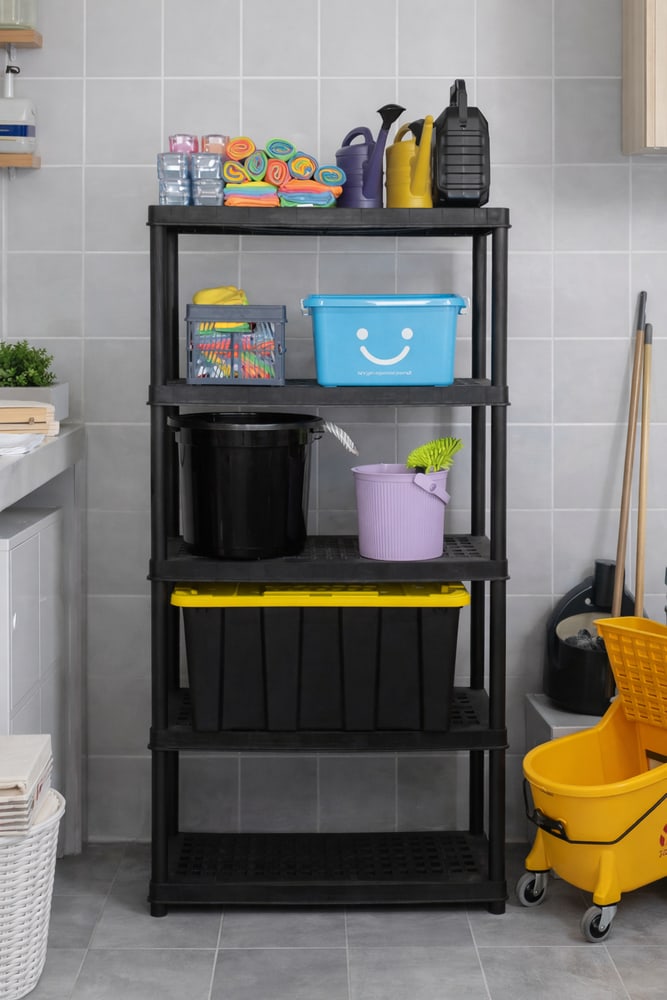 GOME ชั้นวางของอเนกประสงค์ 4 ชั้น รุ่น TG59940S4 ขนาด 90x44x143.5cm. สีดำ