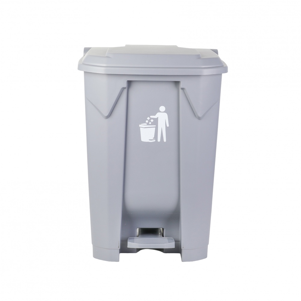 KLEANZY ถังขยะเหยียบเหลี่ยม 80L ขนาด 47.2x41x68.2cm รุ่น TG58625 สีเทา