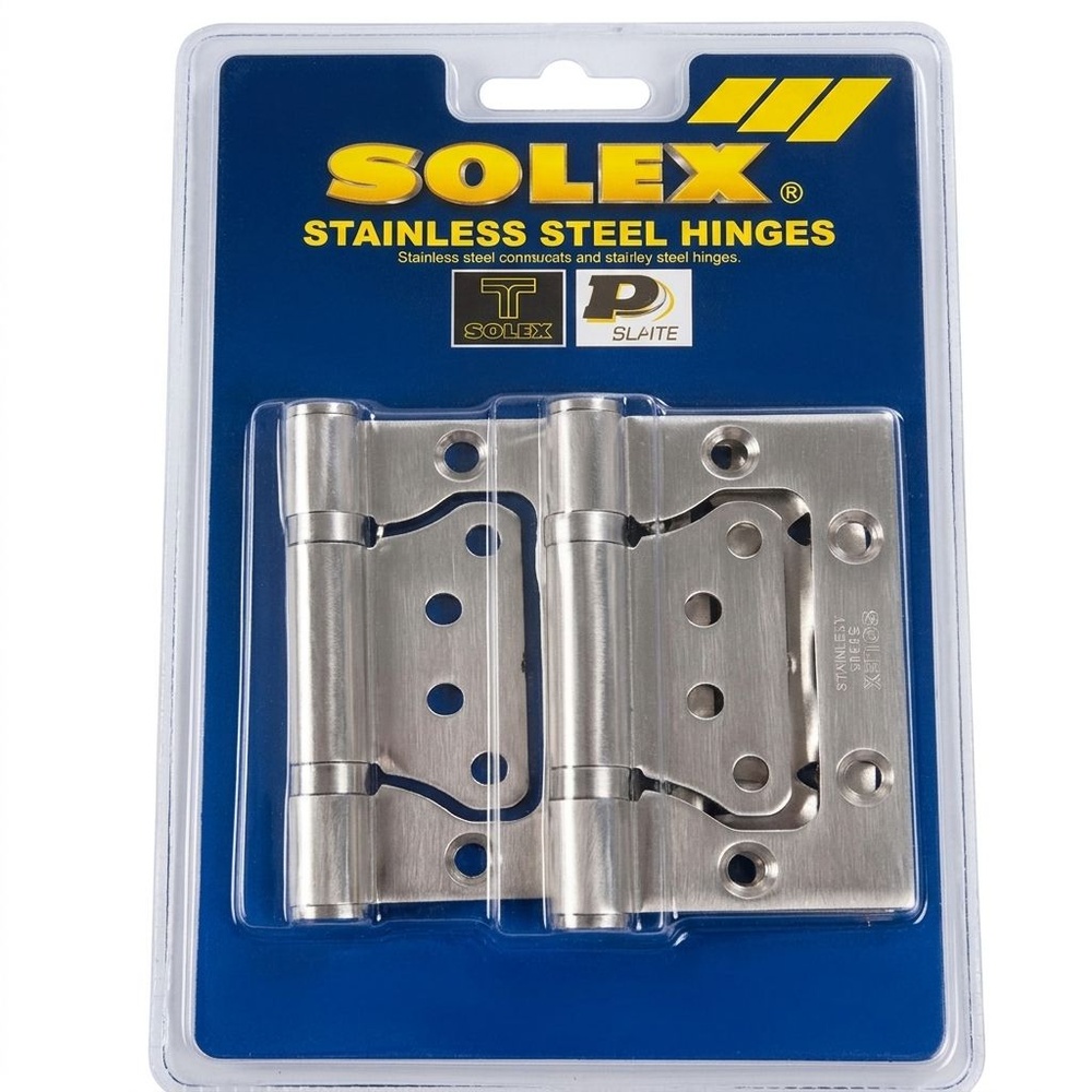 SOLEX บานพับปีกผีเสื้อสเตนเลส NO.4275SB ขนาด 4"x3"x2มม สีสแตนเลส (แพ็ค3)