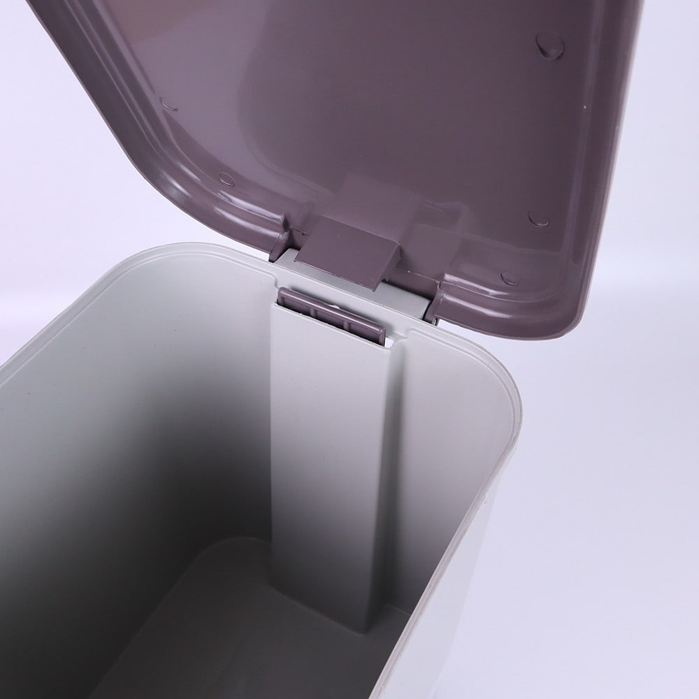 ICLEAN ถังขยะขาเหยียบเหลี่ยม 15 ลิตร ขนาด 27x32x37 ซม. รุ่น 5647 สีเทา