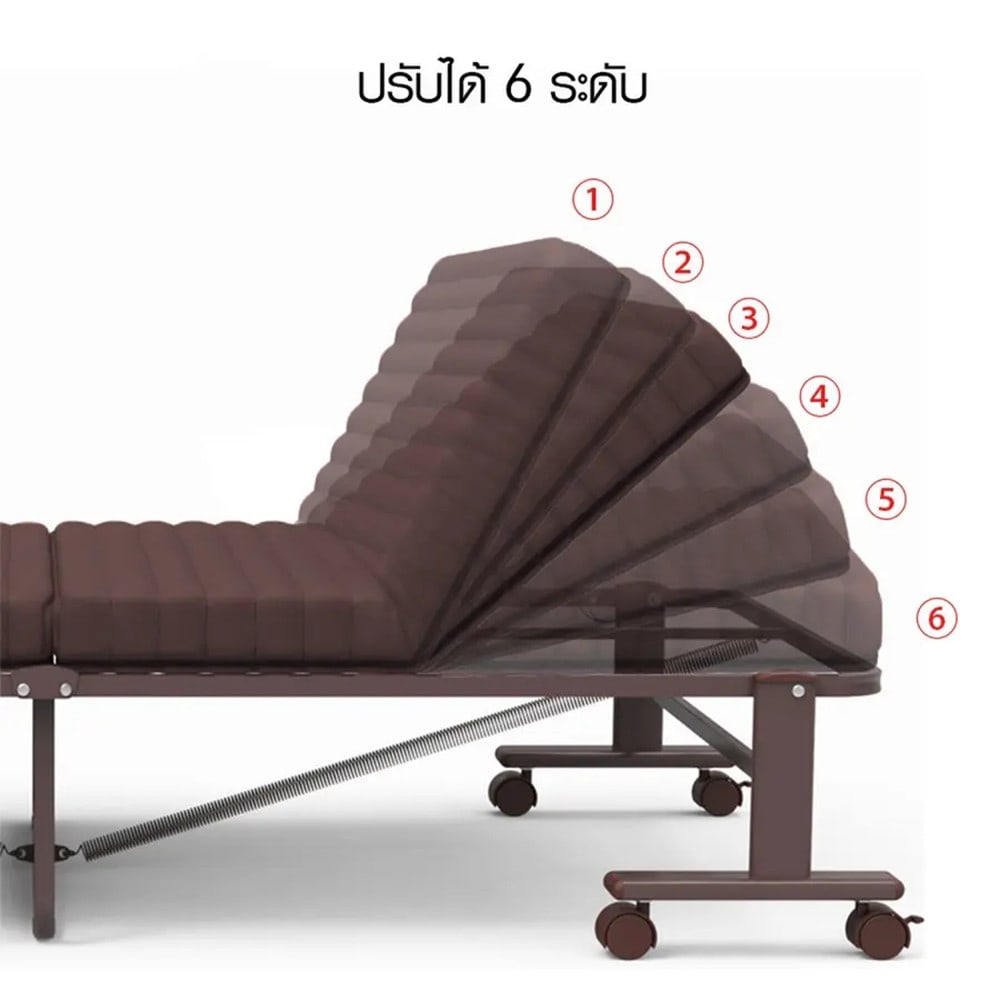 TRUFLE เตียงพับ รุ่น WAVE-02 ขนาด 90X190X30ซม.สีน้ำตาล