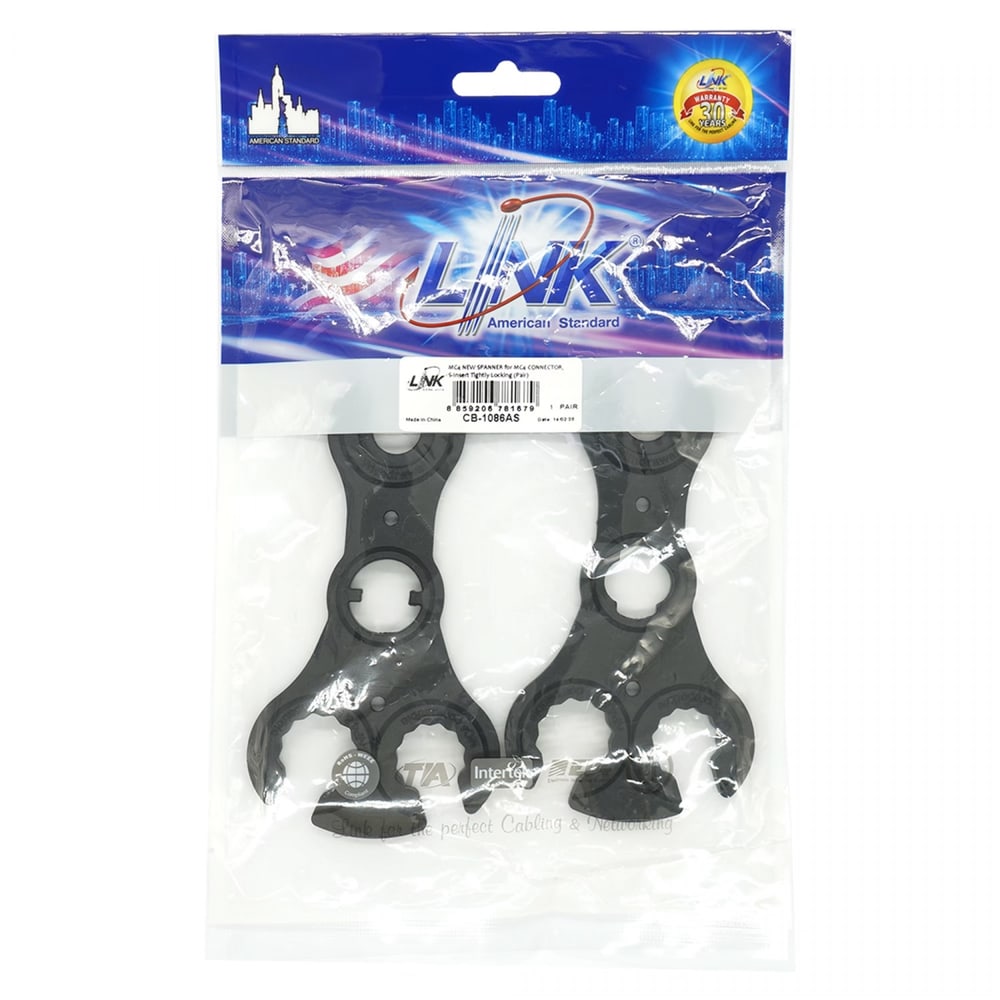 LINK ตัวขันแน่นหัวโซล่า MC4 รุ่น CB-1086AS (2 Pcs./Pair) สีดำ