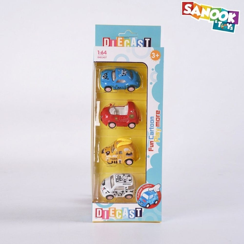 TOYS ของเล่นชุดรถสนุกการ์ตูน บรรจุ4คัน คละแบบ#MB268-3(10.5x30x4.5ซม.)