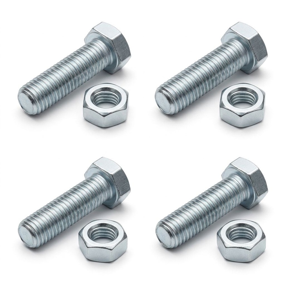สกรูพร้อมน็อต 1/4x1 (4 ชิ้น/แพ็ค) uheng