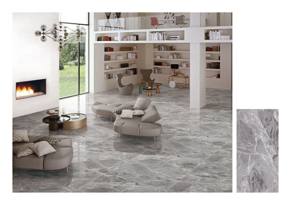 Marbella 60x120 ซม. กระเบื้องพอร์ซเลน รุ่น แองเกิล ดาร์กเกรย์ XJ126006J (2P/1.44 ตร.ม.) Gloss Random