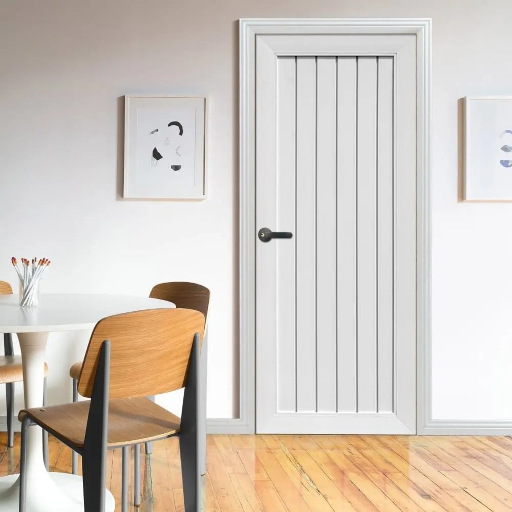 ECO-DOOR ประตู UPVC โปรไฟล์ รุ่น TLW 1 ภายนอกและภายใน ขนาด 80x200 ซม. สีขาว (เจาะลูกบิด)