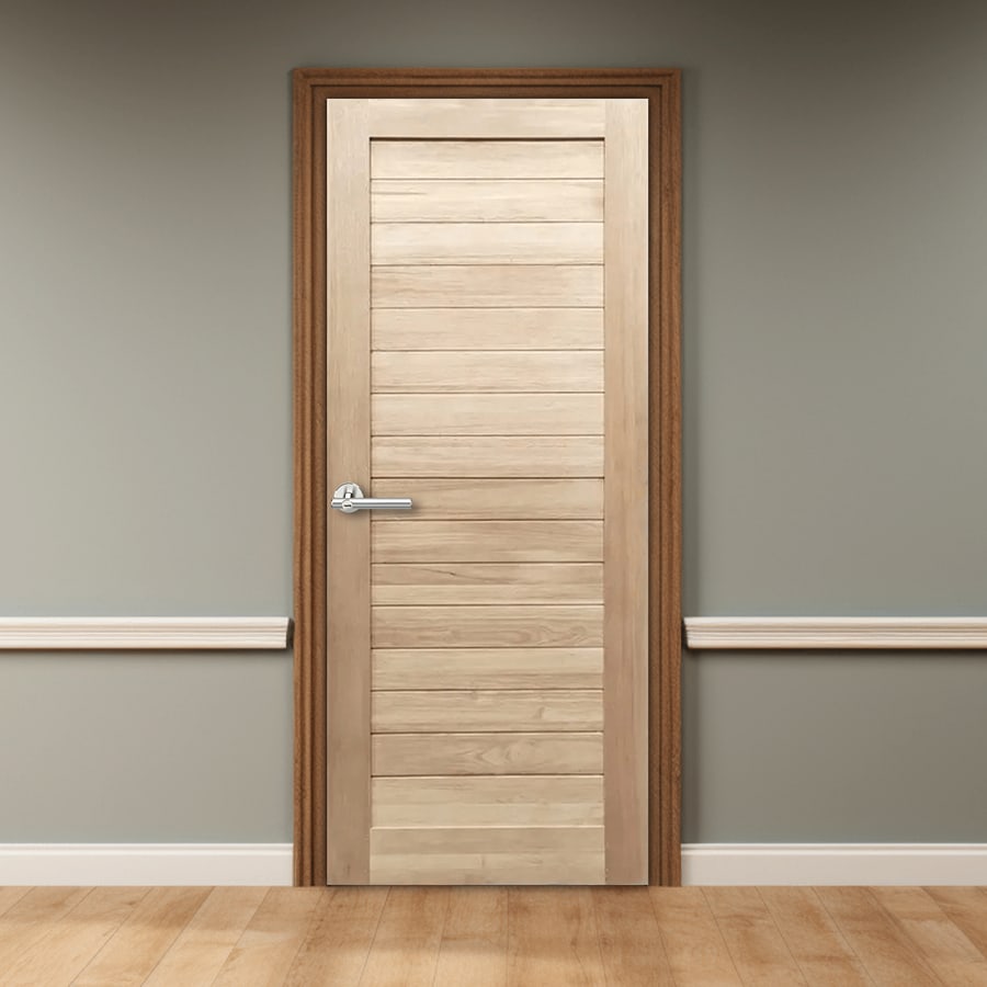 GREATWOOD ประตูไม้มะฮอกกานีบานทึบ เซาะร่อง 80x180ซม.