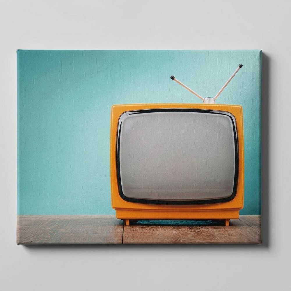 รูปภาพพิมพ์ผ้าใบ LoftVintage C5040-8 ขนาด 50x40ซม. (ก.xส.) NICE (โทรทัศน์ วินเทรดสีส้ม)