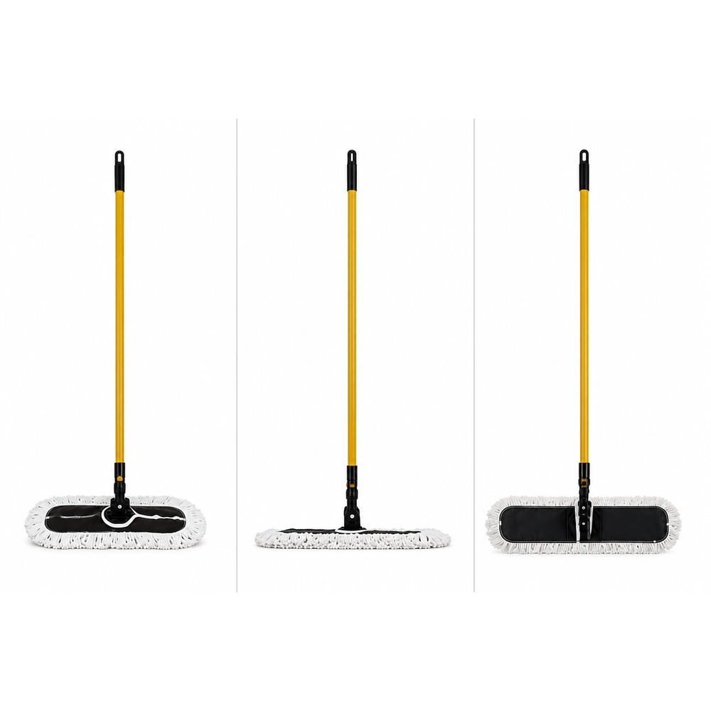 WINK PLUS ม็อปดันฝุ่นด้ามเหล็กเคลือบ 18 นิ้ว รุ่น YM3060-18 ขนาด 29.2x50x142 cm. สีขาว