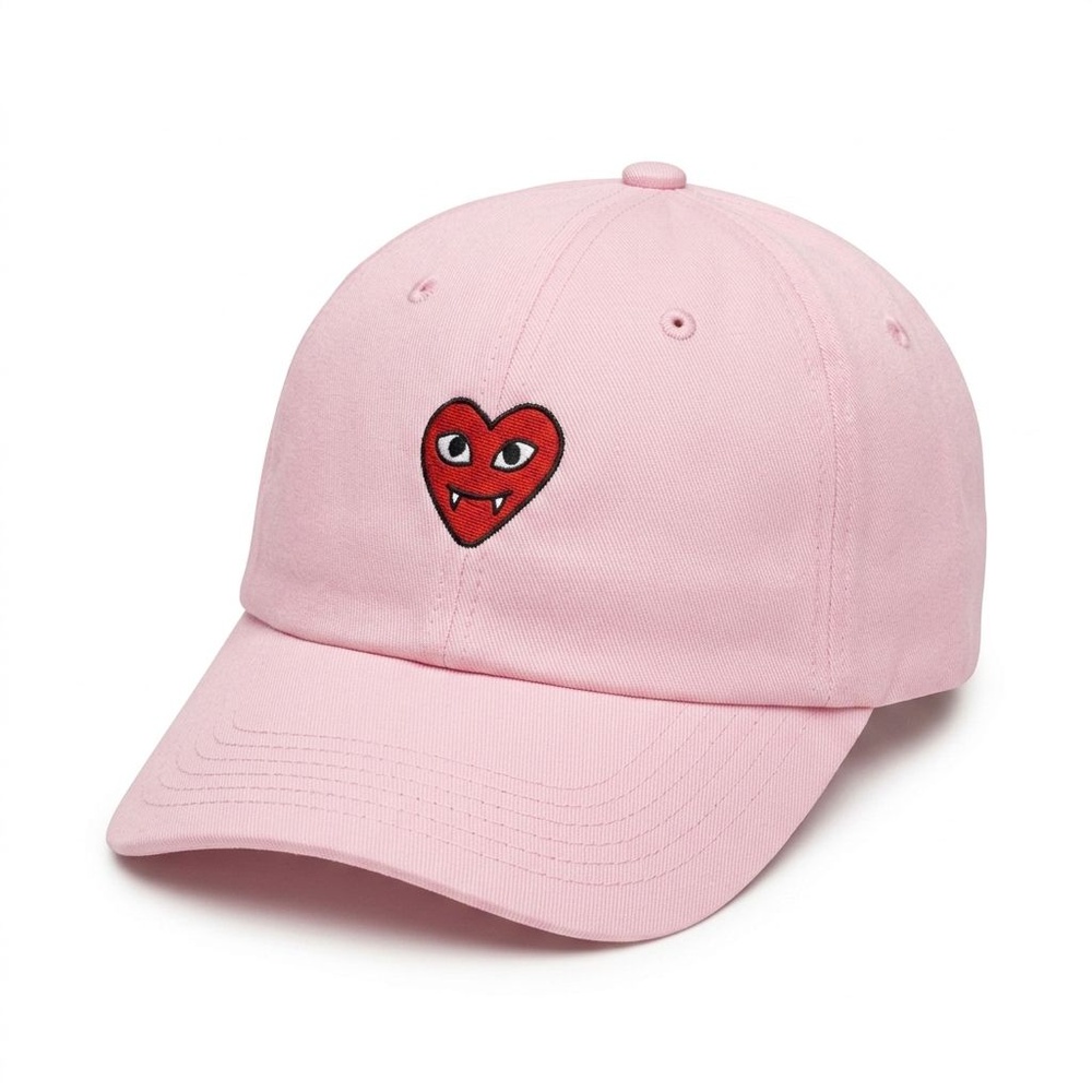 USUPSO หมวกแก๊ป Embroidered Smiley สีชมพู