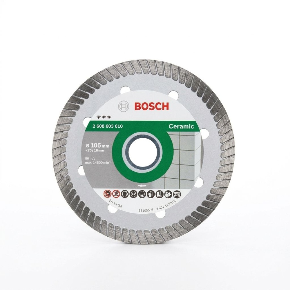 BOSCH ใบเพชร 4 นิ้ว Turbo กระเบื้องเซรามิค ตัดน้ำ #610