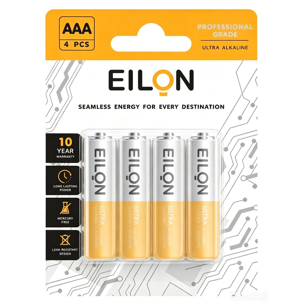 EILON ถ่านอัลคาไลน์ AAA 1300mAh รุ่นTP-AAA-4P (แพ็ค 4 ก้อน)