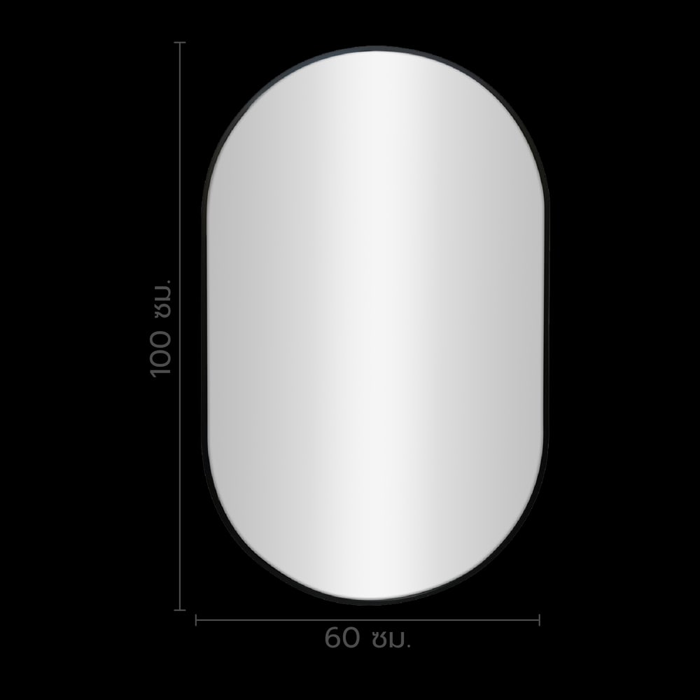 Nice กระจกมีกรอบอะลูมิเนียม รุ่น โอลีเวีย-แบล็ค ขนาด 60x100 ซม. สีดำ