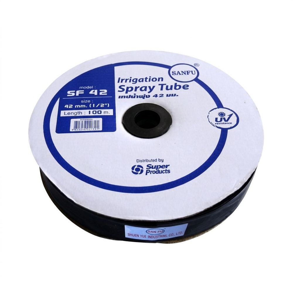 Super Products SF 42 เทปน้ำพุ่ง 2 รูฉีด,กว้าง 42 มม. ยาว 100 ม. 27 ลิตร/ชม./เมตร