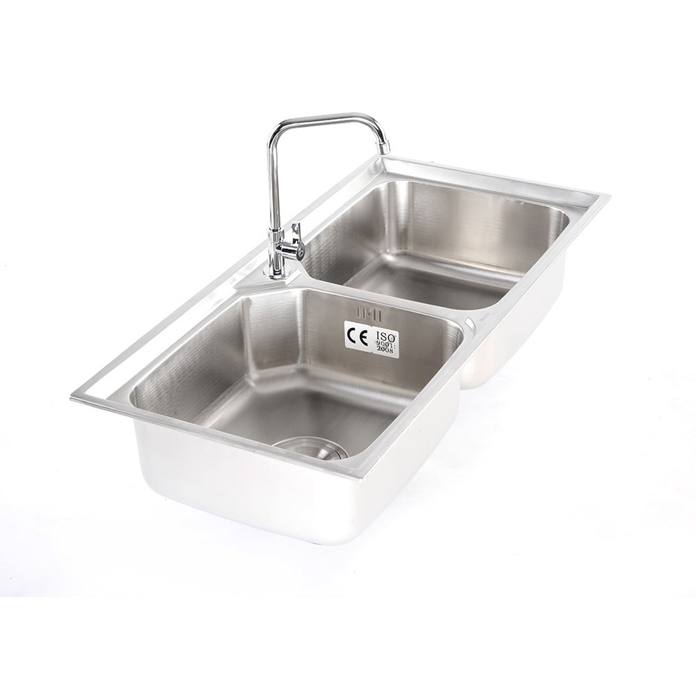 TECNOSTAR อ่างล้างจาน 2 หลุม Sink TNS 201000 SS สีโครเมี่ยม
