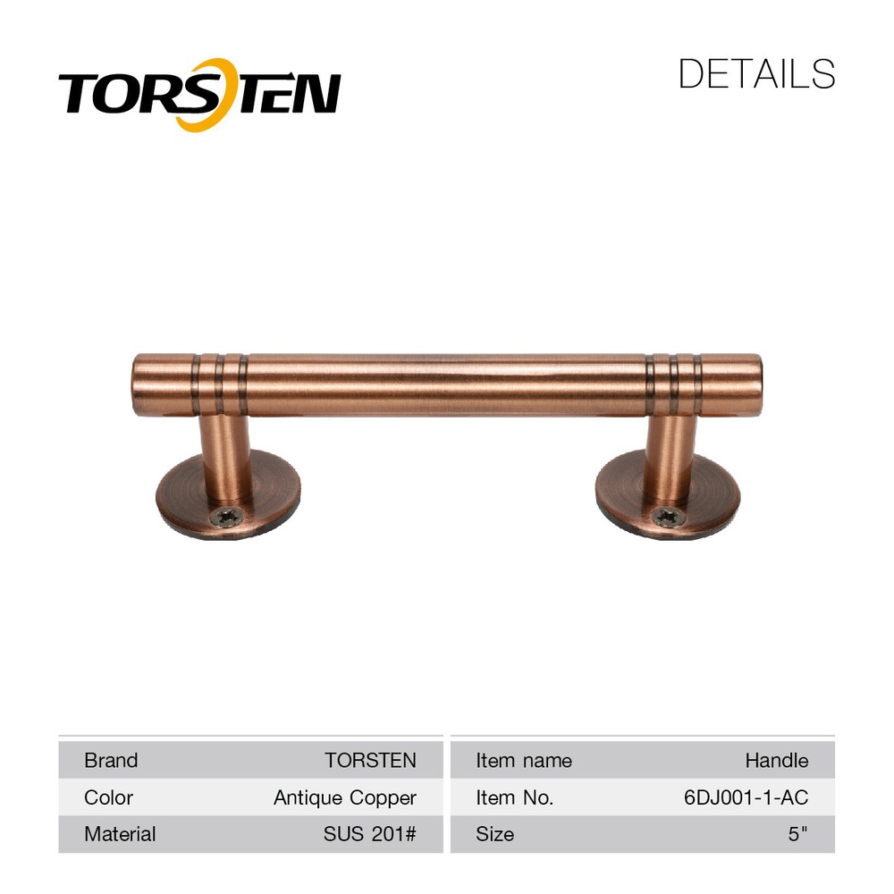 TORSTEN มือจับประตูสแตนเลส 201 5นิ้ว (29x124x35มม.) รุ่น 6DJ001-1-AC