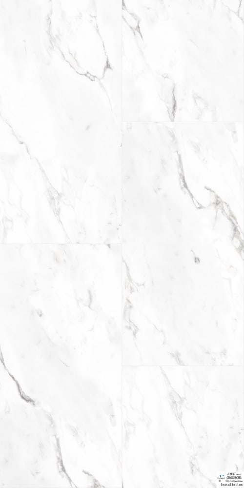 แผ่นปูผนัง SPC Click lock Wall Panel 950x475x4มม รุ่น 360-1 White Carrara Marble (2.7075ตรม./6แผ่น) TAPIO (Smooth)