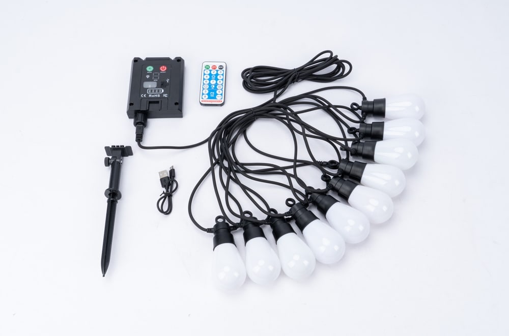EILON ไฟระย้าตกแต่งเทศกาล โซลาร์เซลล์ 10 หลอด ยาว 8เมตร 10W รุ่น ETDC-8M10D-QBRGB แสง RGB