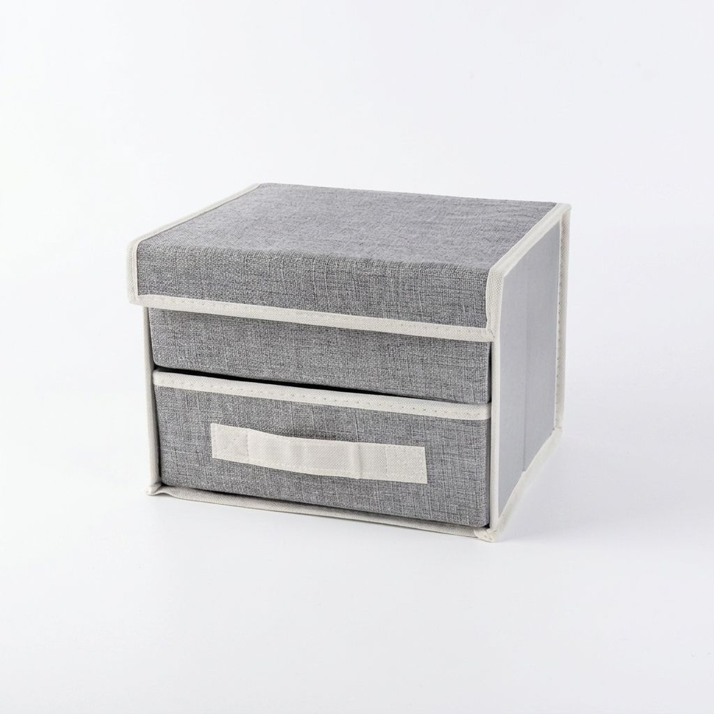 USUPSO กล่องเก็บของ Concise linen สีเทา