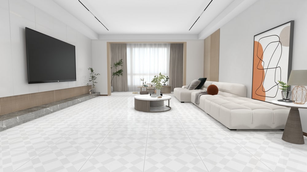 Marbella กระเบื้องเซรามิคปูพื้น 60x60 ซม. รุ่น คารอส สแคว ไวท์ MQA95 ผิวเงา (4P)