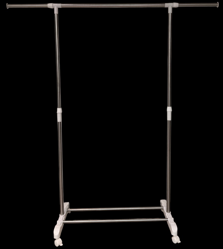 SAKU ราวแขวนผ้าสเตนเลส ราวเดี่ยว ปรับระดับได้ รุ่น GBH6021 ขนาด 43x90-160x90-160 ซม. สีขาว