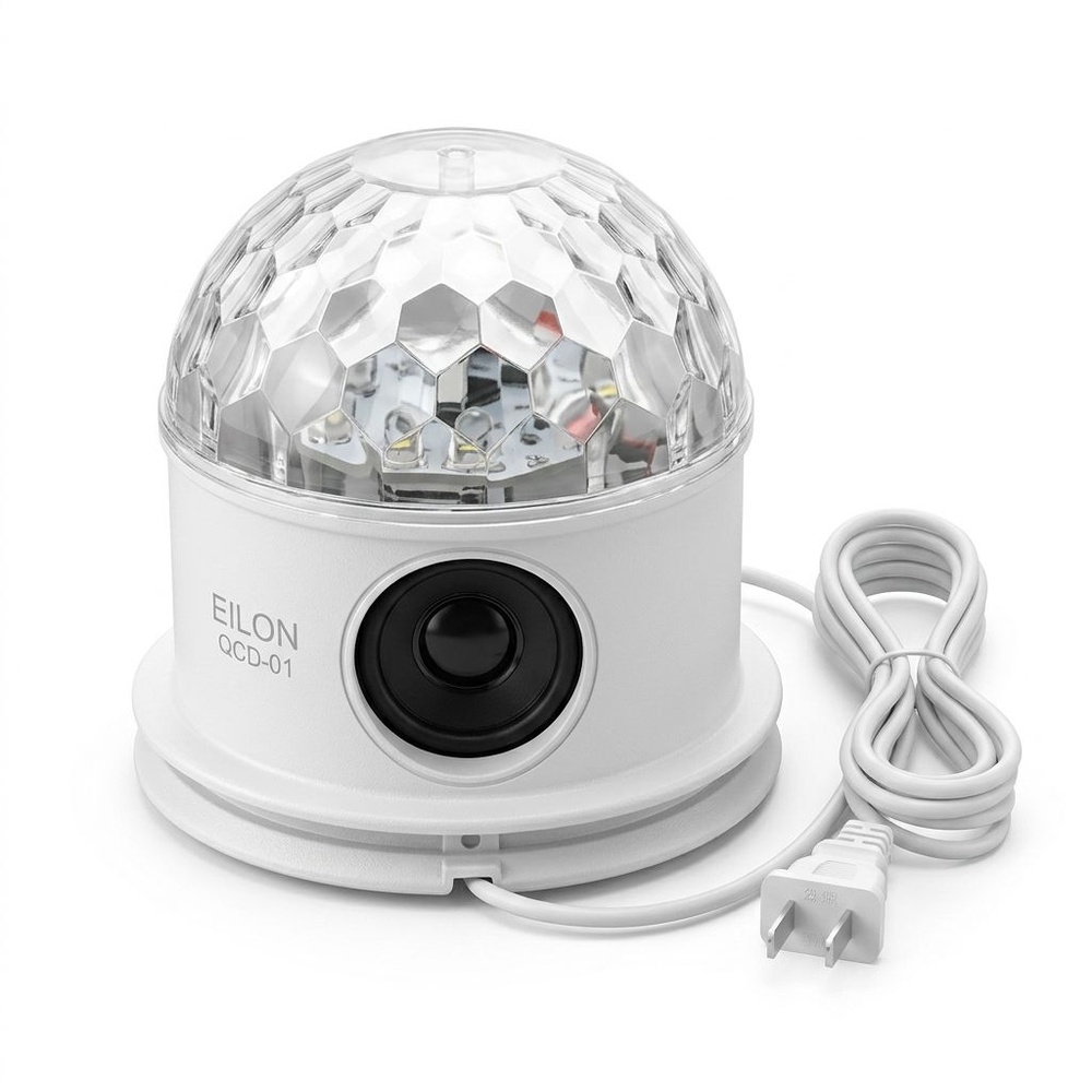 EILON โคมไฟดิสโก้พร้อมลำโพง 7W รุ่น QCD-01 สีขาว