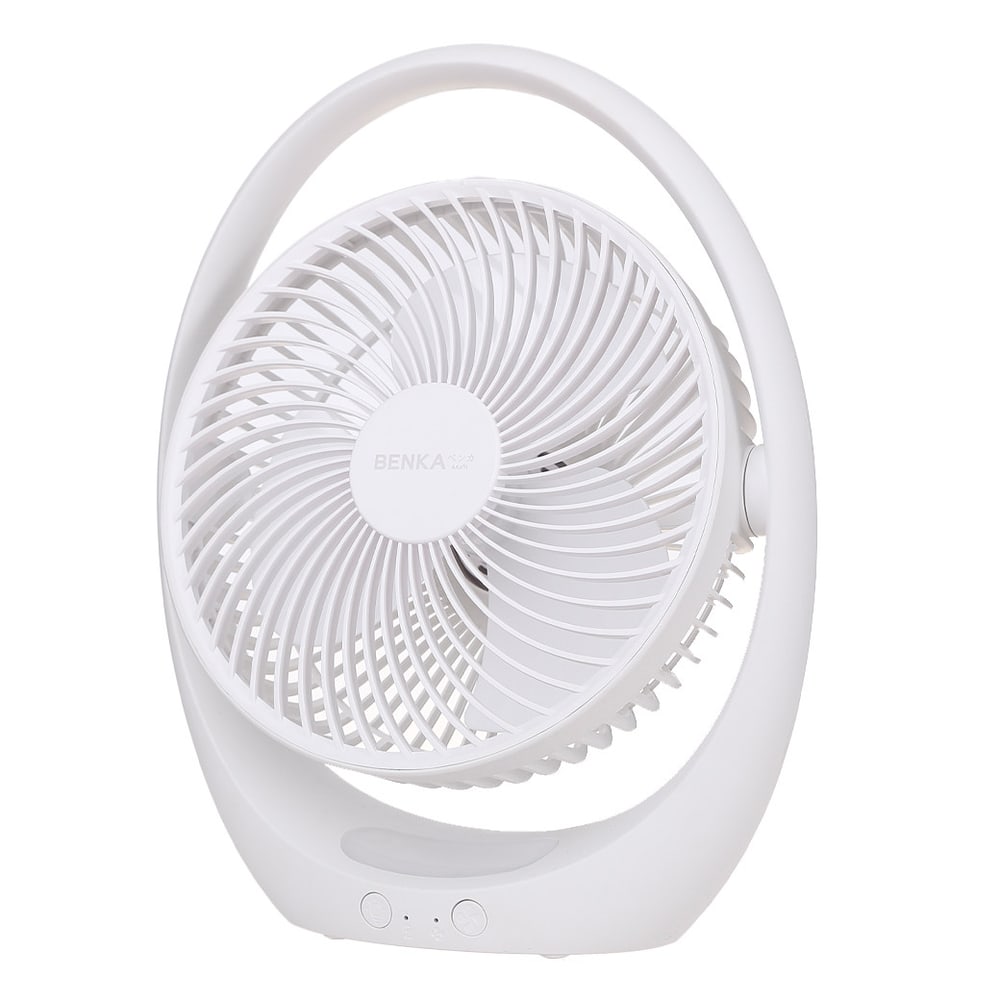 BENKA พัดลมตั้งโต๊ะชาร์จไฟแบบพกพา ขนาด 7 นิ้ว รุ่น KN-L2857 สีขาว