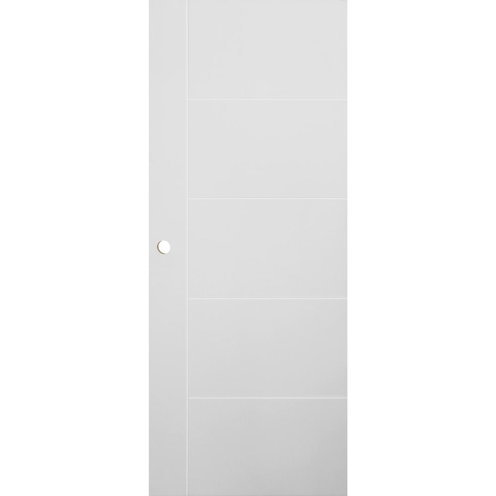 WELLINGTAN ประตูภายนอก UPVC บานเรียบเซาะร่อง รุ่น UPVC-UEF05 ขนาด 80x200 ซม. สีไวท์โอ๊ค (เจาะลูกบิด)