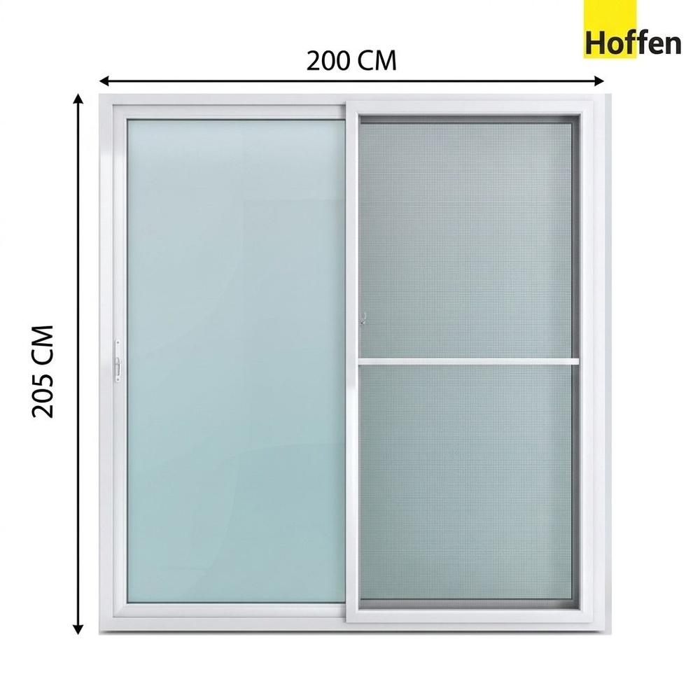 HOFFEN ประตูไวนิล บานเลื่อน SS D1 200x205ซม. สีขาว พร้อมมุ้ง