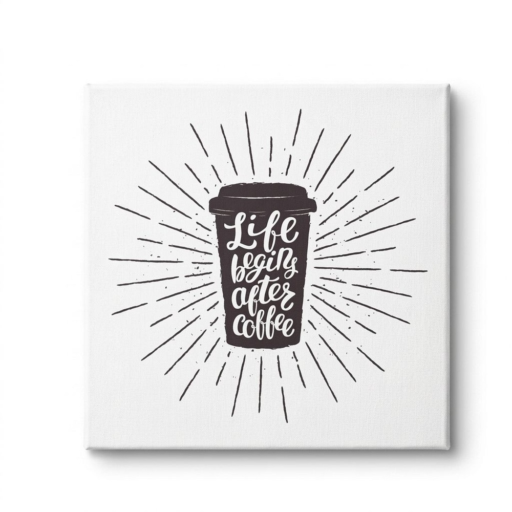 รูปภาพพิมพ์ผ้าใบ Coffee Shop C4040-1 ขนาด 40x40ซม. (ก.xส.) NICE (ถ้วยกาแฟ)
