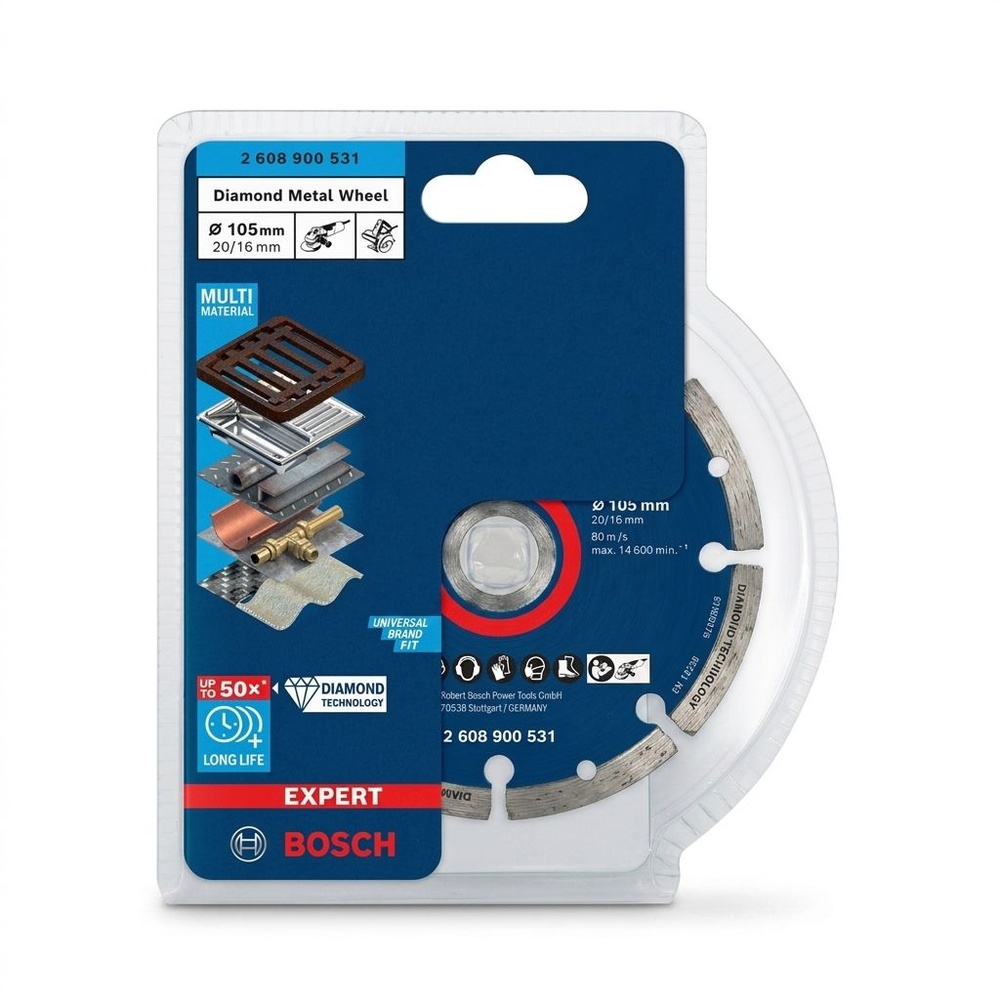 BOSCH ใบเพชร 4 นิ้ว ตัดเหล็ก 105x1.6mm. รุ่น Expert #531