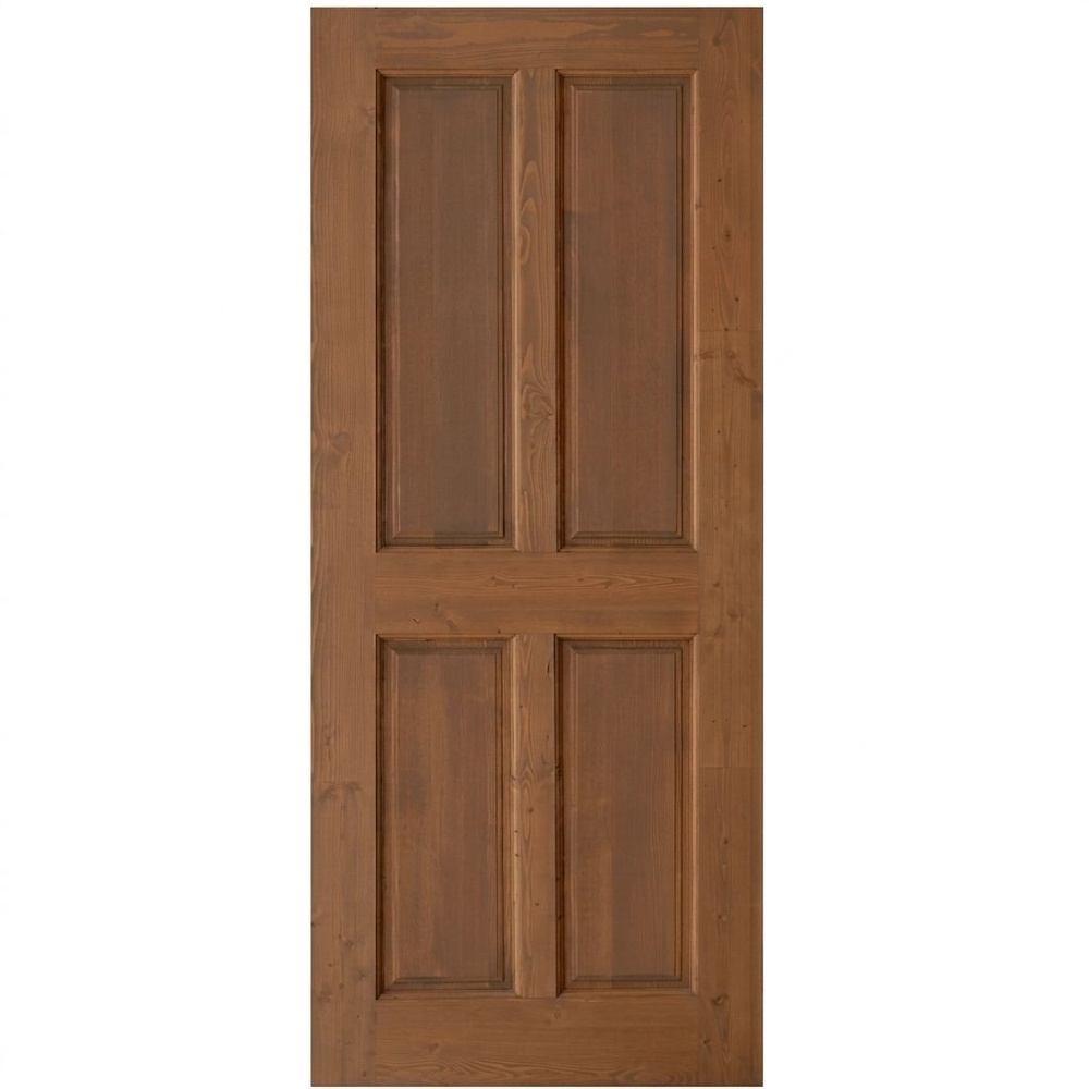 ประตูไม้ดักลาสเฟอร์สีเบรินแอช บานทึบ 4 ฟัก Eco Pine Ezero 12 80 x 200cm. สีเบรินแอช D2D