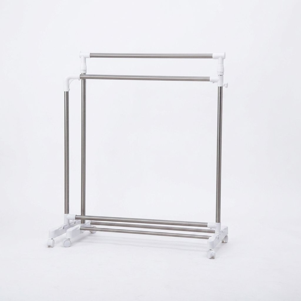 SAKU ราวแขวนผ้าสเตนเลส รุ่น PQS-0305-01 ขนาด 177x42x190 ซม. สีขาว