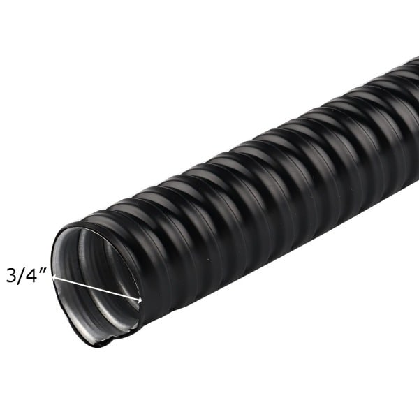 V.E.G.ท่ออ่อนเหล็กหุ้ม PVC 3/4 10M/ม้วน สีดำ